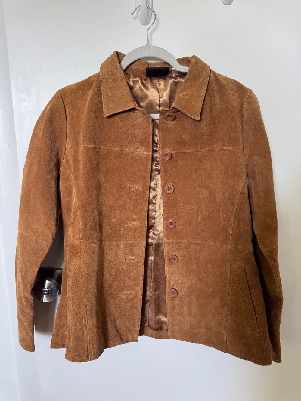 Vintage Spiegel Chestnut Suede Button-Front Jacket